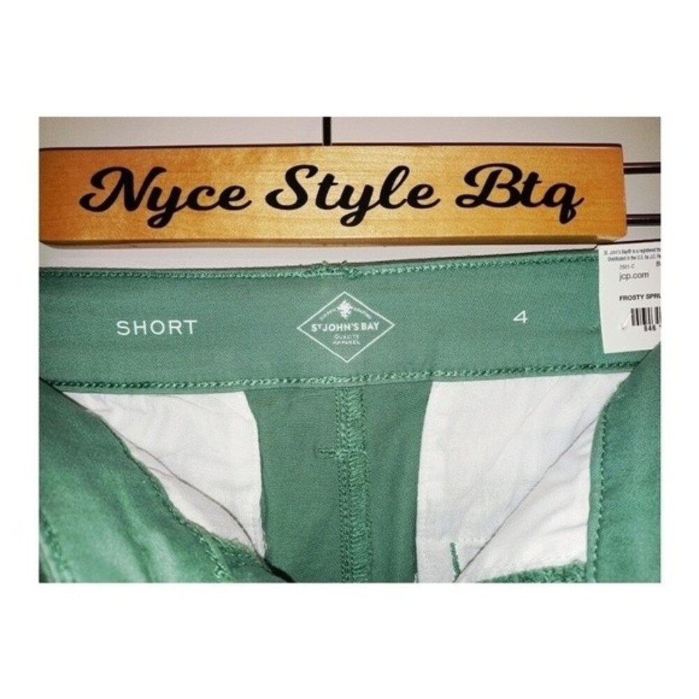 St. John's Bay Frosty Spruce Shorts - Picture 3 of 4